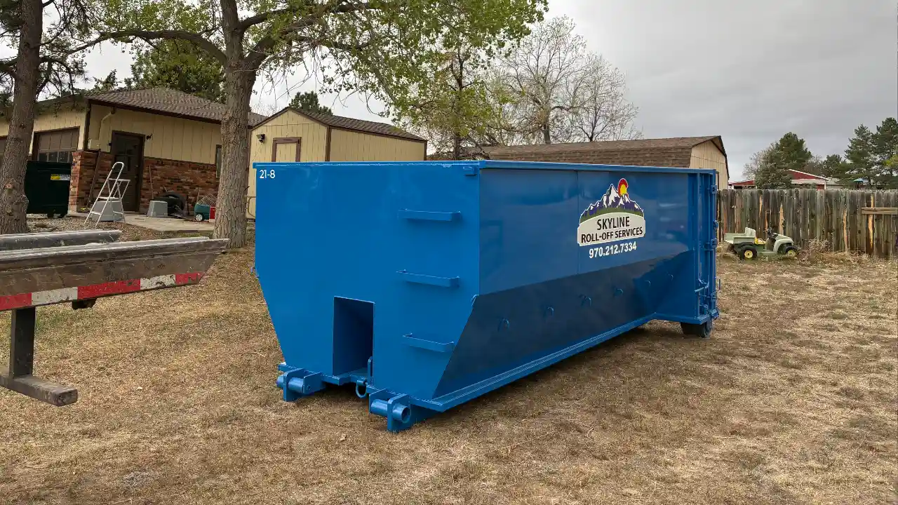 skyline roll off 20 yard dumpster rental residential property colorado
