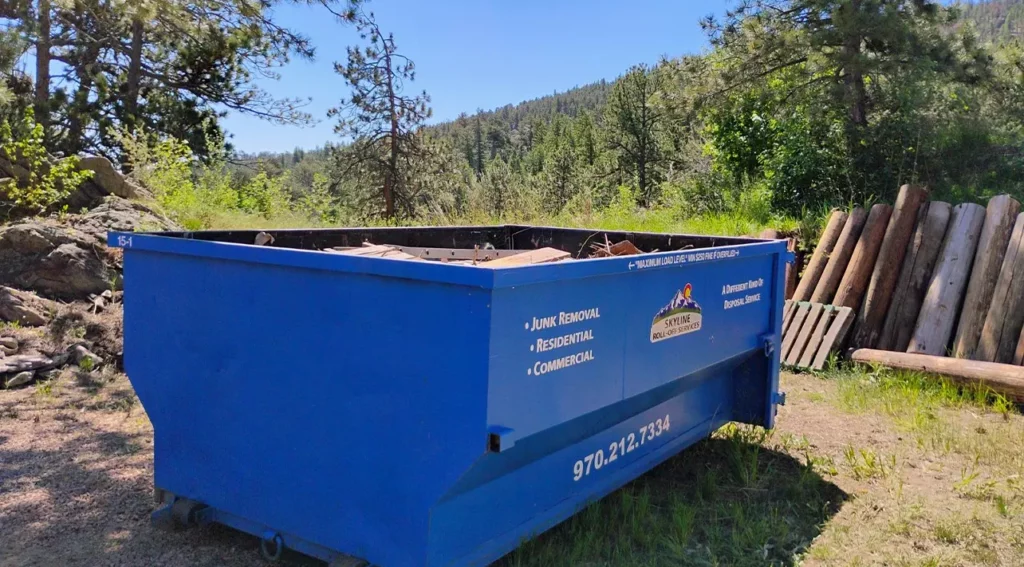 dumpster rental on large property for junk removal